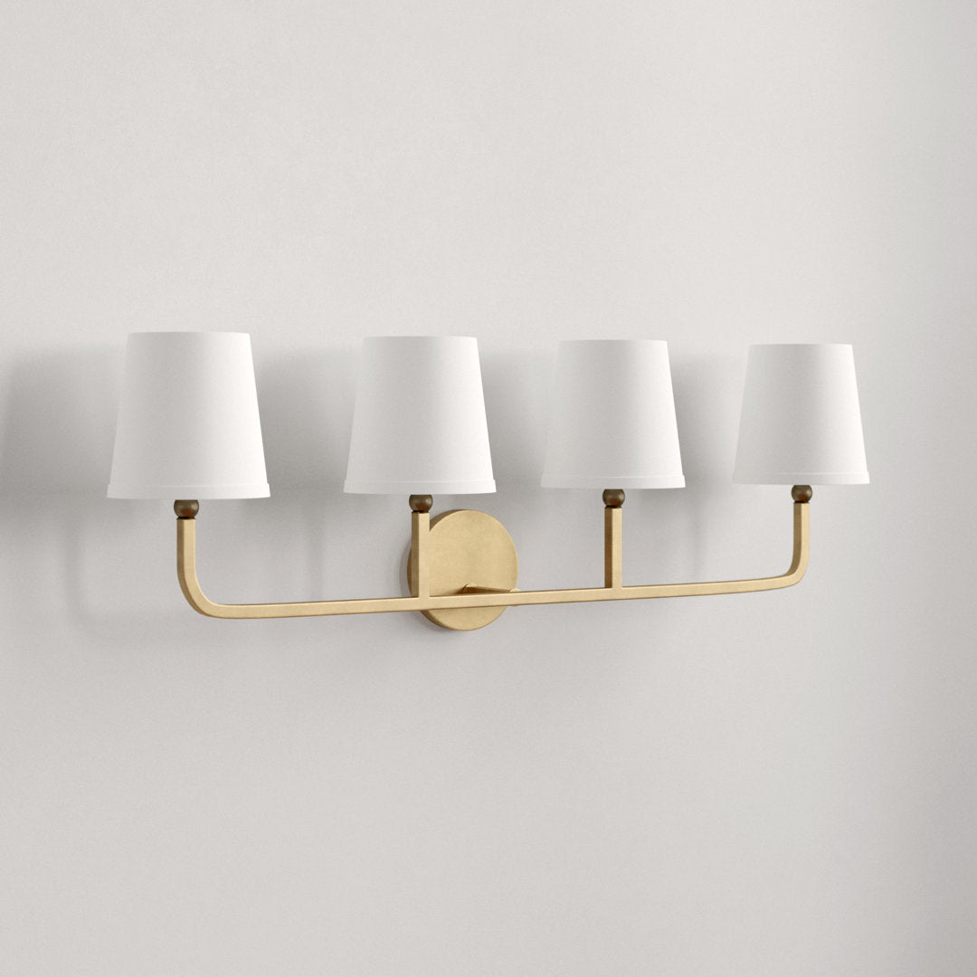 Climsland Dimmable Vanity Light Three Posts™ Number of Lights: 4, Finish: Aged Brass