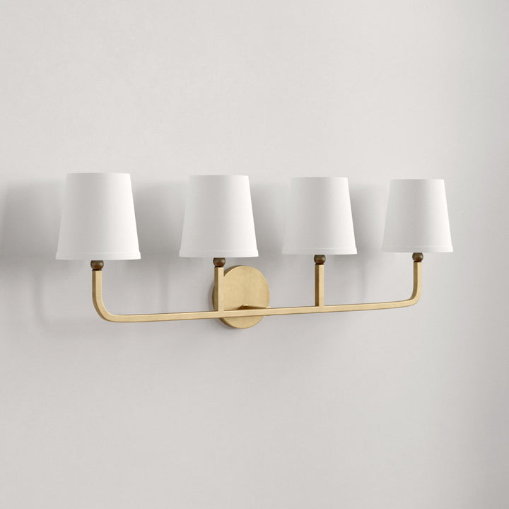 Climsland Dimmable Vanity Light Three Posts™ Number of Lights: 4, Finish: Aged Brass