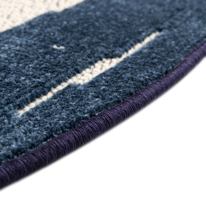 Berberia Striped Indoor / Outdoor Area Rug in Blue/Orange/Red Beachcrest Home™ Rug Size: Round 3'3"