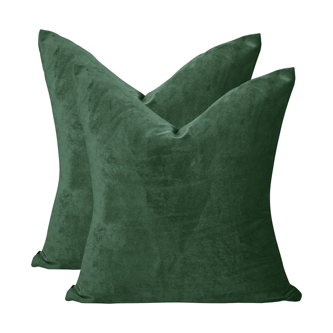 Velvet Throw Square Pillow Cover (Set of 2) Lilijan Home & Curtain Color: 32 Bottle Green Size: 20" x 20"
