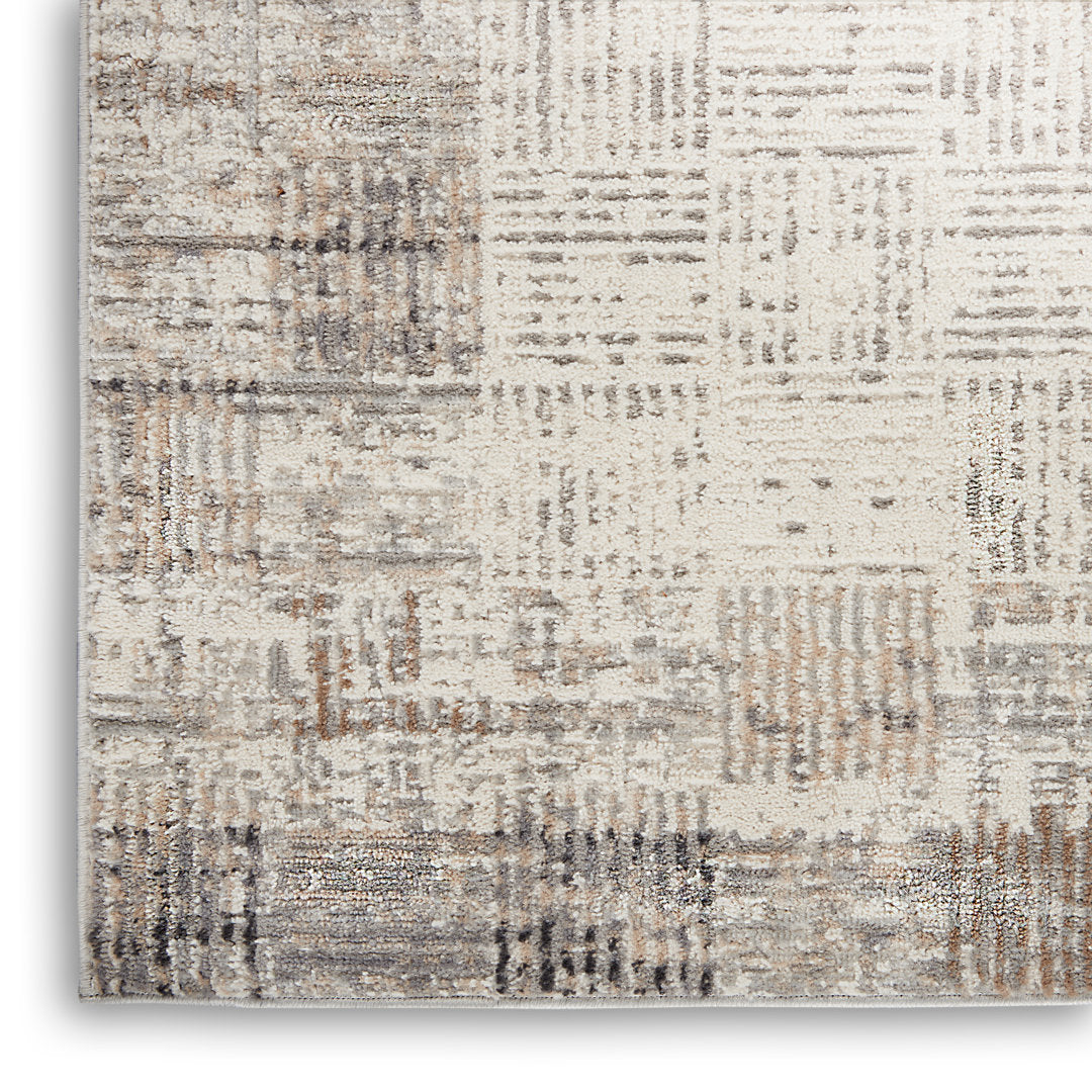 Adriao Geometric Gray/Ivory Area Rug Wade Logan® Rug Size: Runner 2'3" x 7'6"