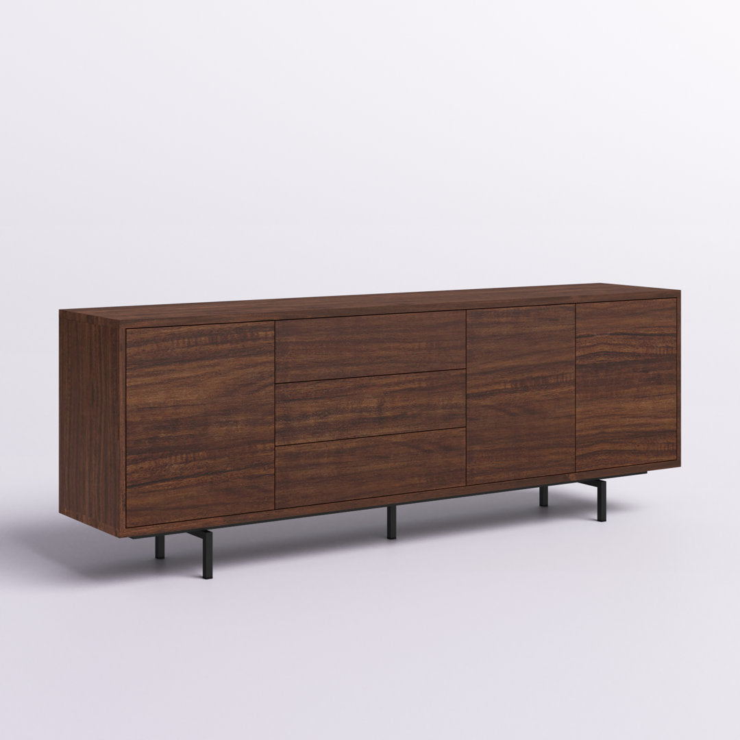 Anirvin TV Stand for TVs up to 88" Wade Logan® Color: Walnut/Black