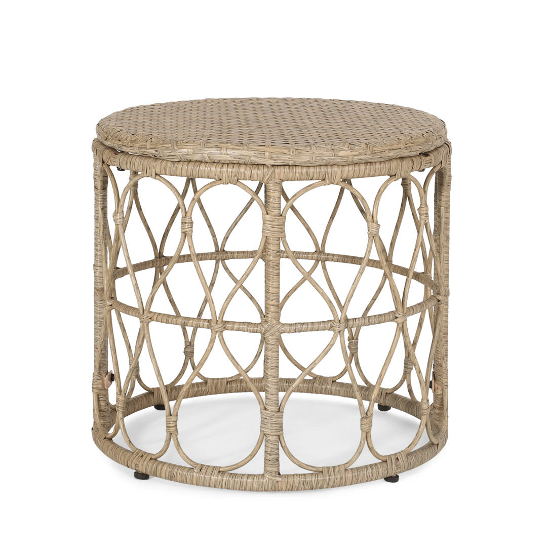 Abagaile Outdoor Wicker Side Table Bay Isle Home™ Color: Light Brown