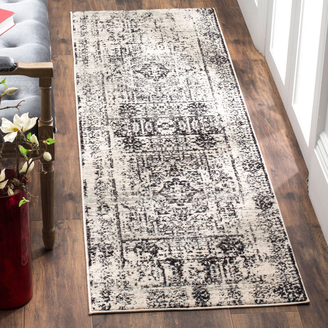 Highworth Oriental Ivory/Black Area Rug Trent Austin Design® Rug Size: Runner 2'2" x 19'