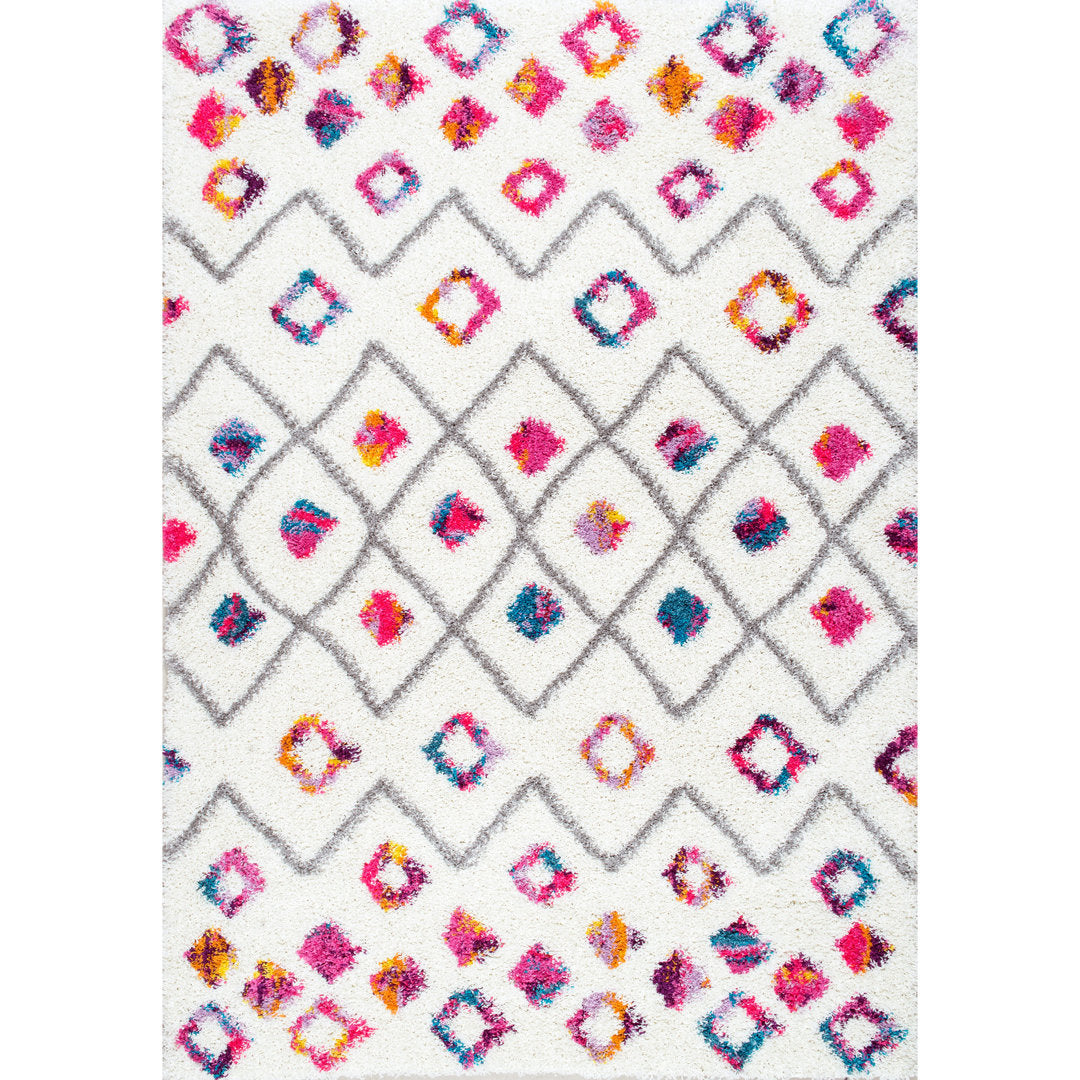 Abramson Bohemian Diamond Trellis Shag Pink/Ivory Rug Mack & Milo™ Rug Size: Rectangle 7'10" x 10'