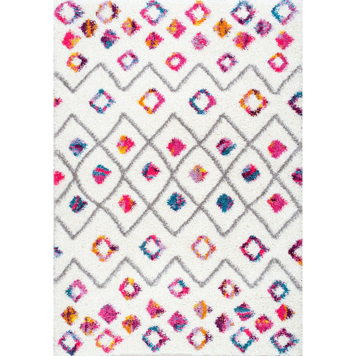 Abramson Bohemian Diamond Trellis Shag Pink/Ivory Rug Mack & Milo™ Rug Size: Rectangle 7'10" x 10'