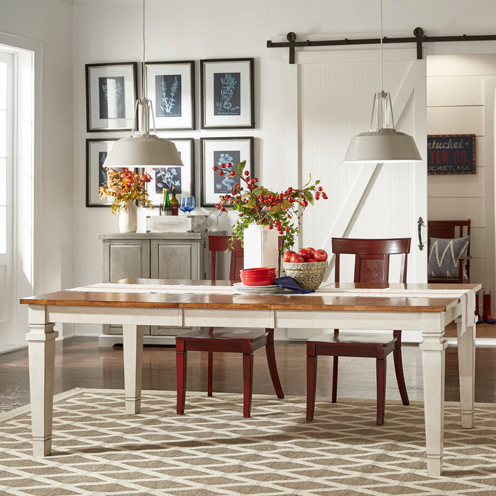 Alyra Extendable Solid Oak Dining Table Lark Manor™ Base Color: Antique White