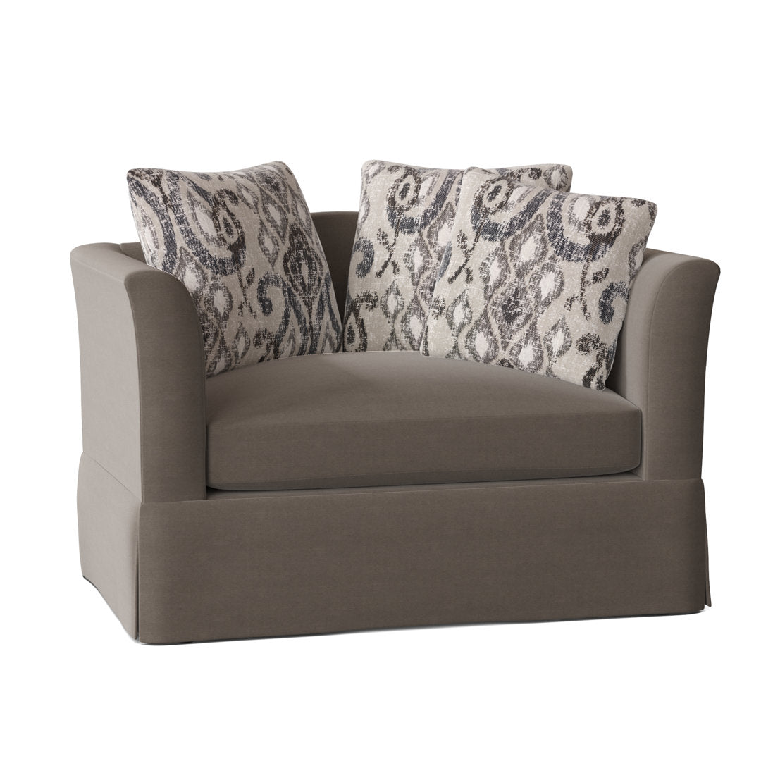 Charlene 50" Wide Armchair Highland Dunes Body Fabric: Akiko Cobblestone, Throw Pillow Fabric: Gilda Charcoal