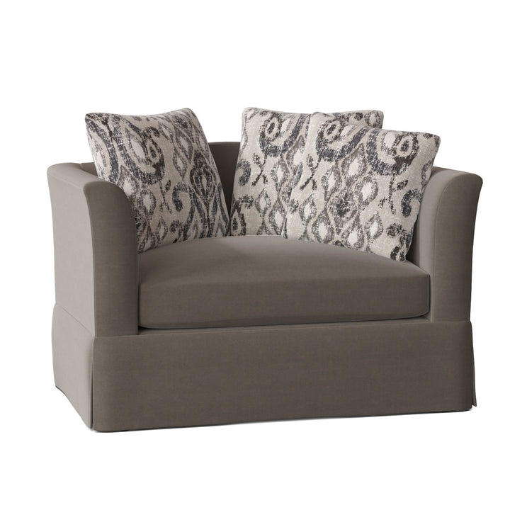 Charlene 50" Wide Armchair Highland Dunes Body Fabric: Akiko Cobblestone, Throw Pillow Fabric: Gilda Charcoal