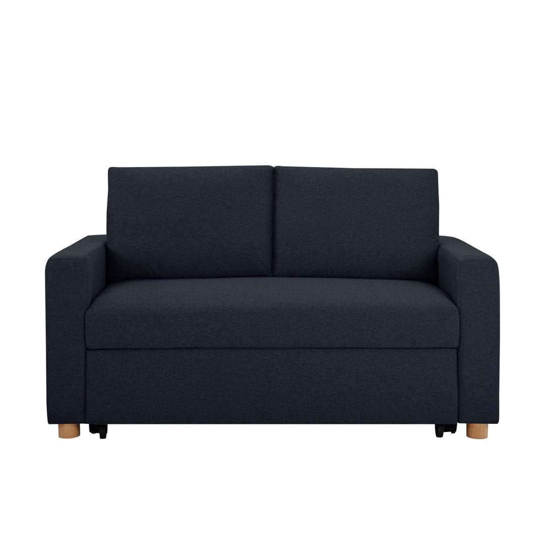 Serta Trinity Full Size Convertible Sleeper Sofa Serta Fabric: Navy Woven