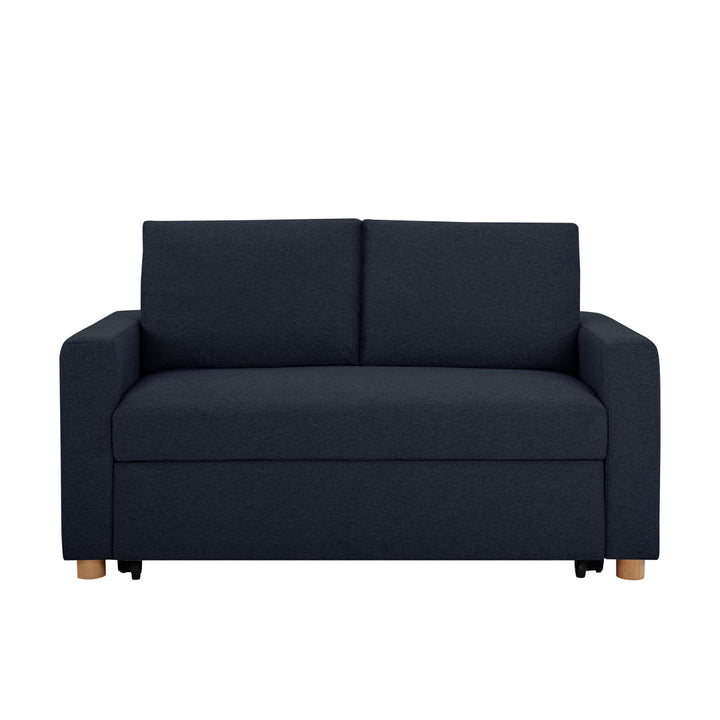 Serta Trinity Full Size Convertible Sleeper Sofa Serta Fabric: Navy Woven