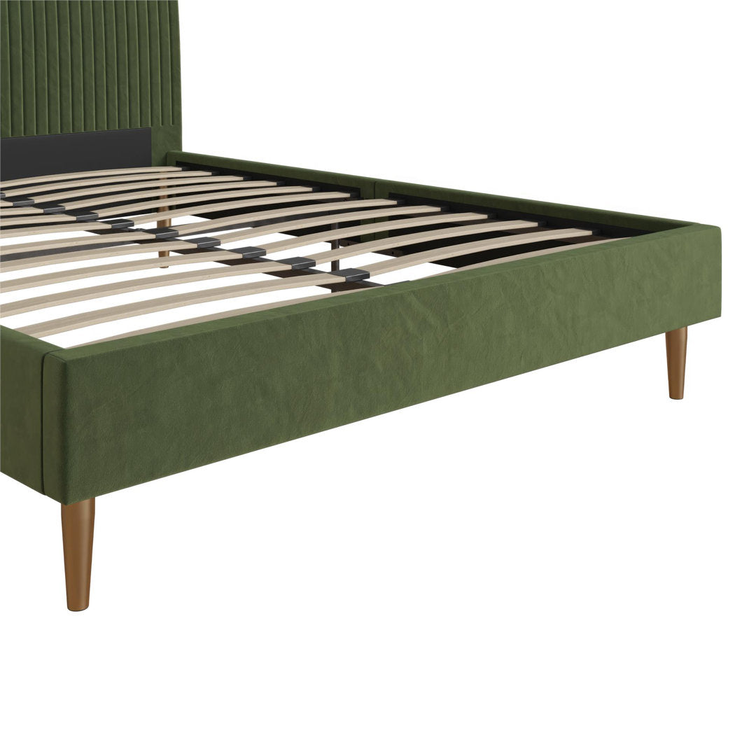 Daphne Upholstered Low Profile Platform Bed Mr. Kate Color: Olive Green Velvet Size: Full