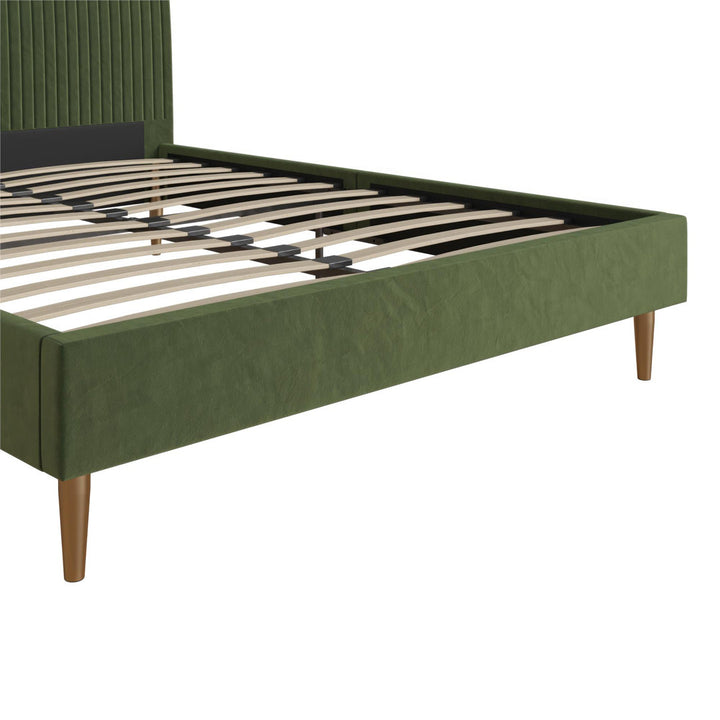 Daphne Upholstered Low Profile Platform Bed Mr. Kate Color: Olive Green Velvet Size: Full