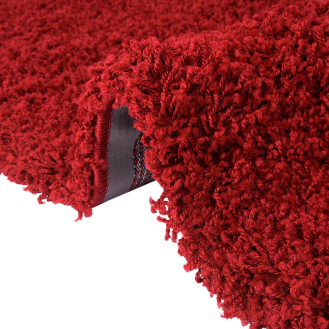 Angeline Cherry Red Area Rug Ebern Designs Rug Size: Round 5'3"