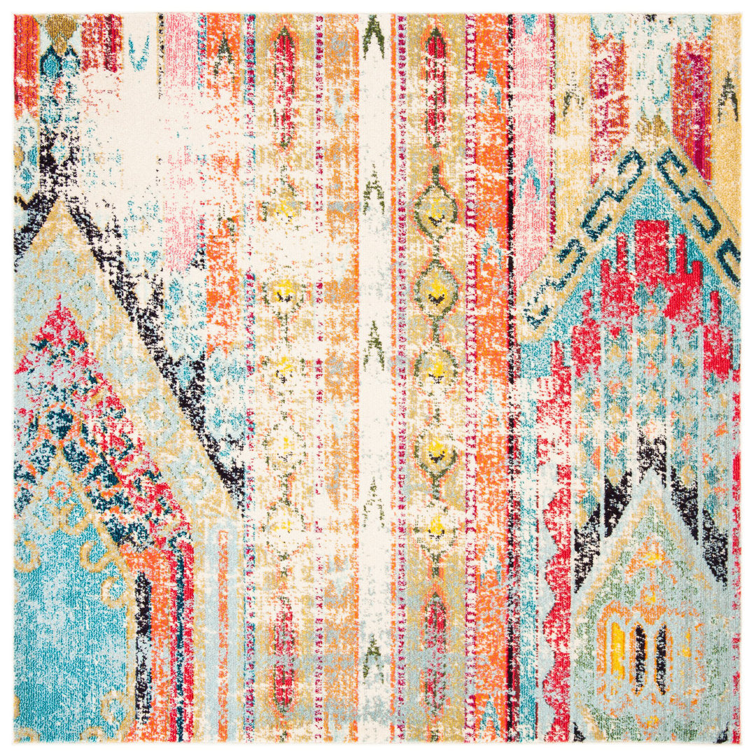 Wooler Performance Southwestern Rug Bungalow Rose Rug Size: Square 9'