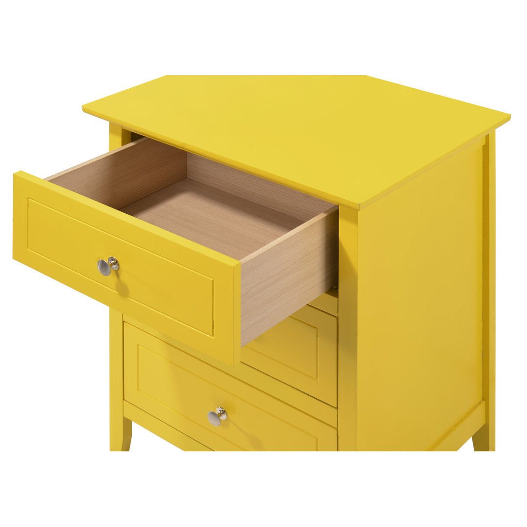 Emjay 3 - Drawer Nightstand Glory Furniture Color: Yellow