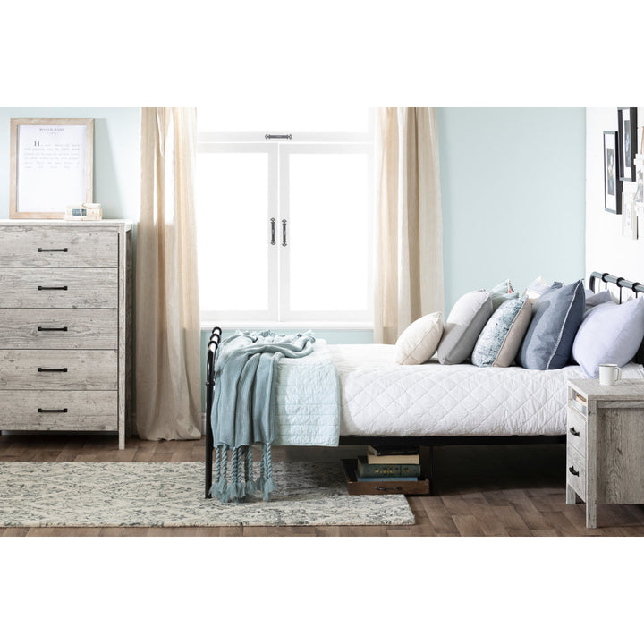 Gravity 2 - Drawer Nightstand South Shore Color: Seaside Pine/Black