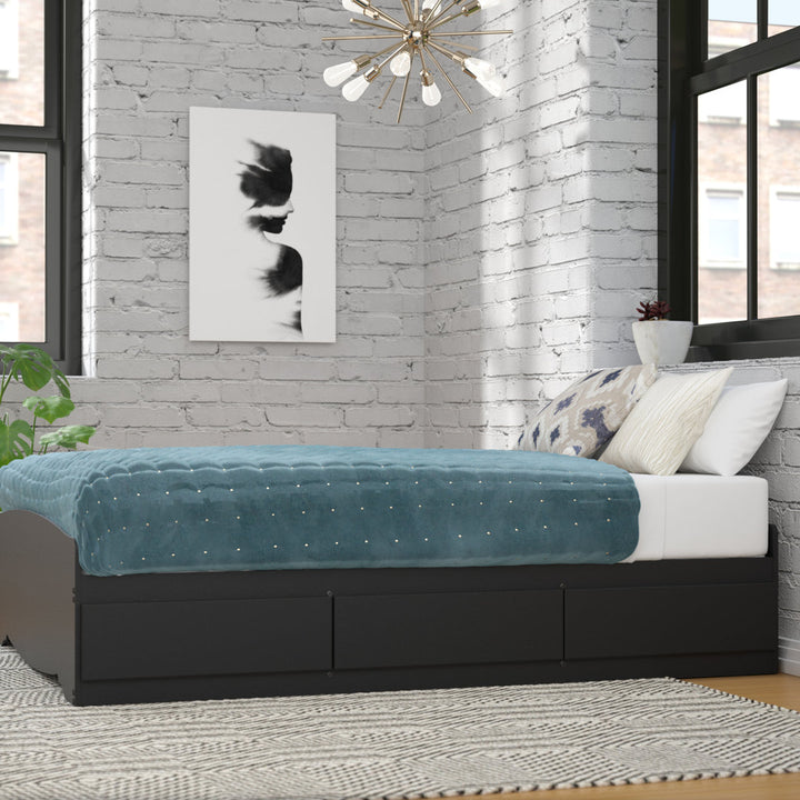 Keionna Mate's Platform Storage Bed with 6 Drawers Latitude Run® Color: Black Size: King