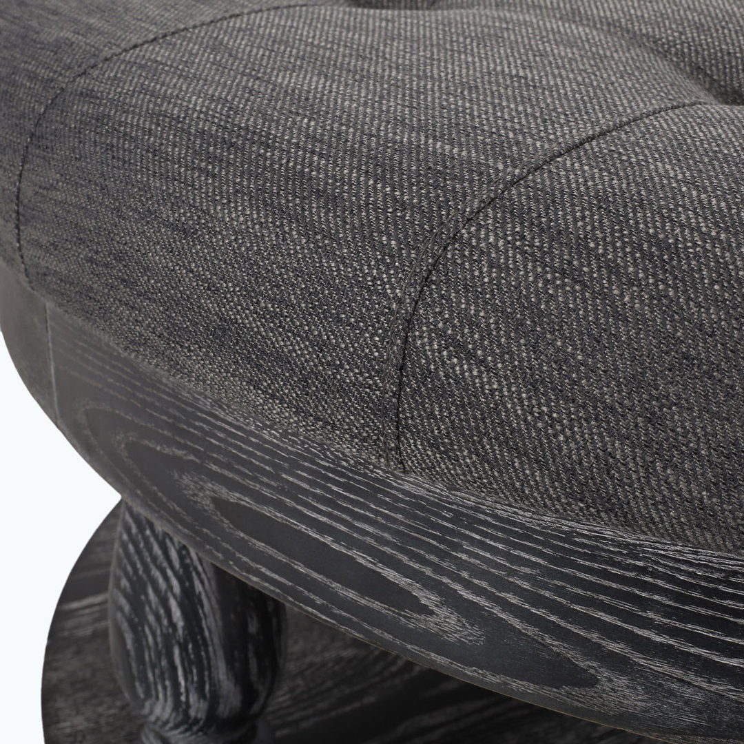Tawney 40" Wide Tufted Round Cocktail Ottoman with Storage Rosalind Wheeler Leg Color: Gray Body Fabric: Charcoal Fabric