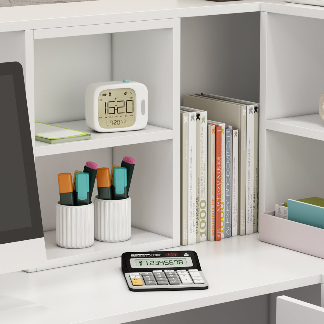L-Shape Wood Reception Desk Latitude Run® Finish: White