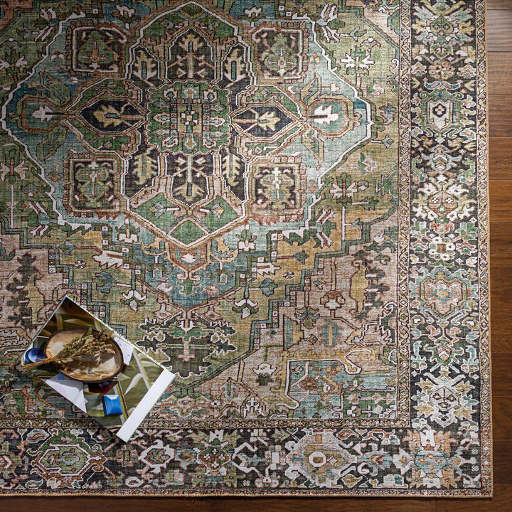 Albion Oriental Black/Green/Ivory Area Rug Mistana™ Rug Size: Rectangle 2'3" x 3'9"