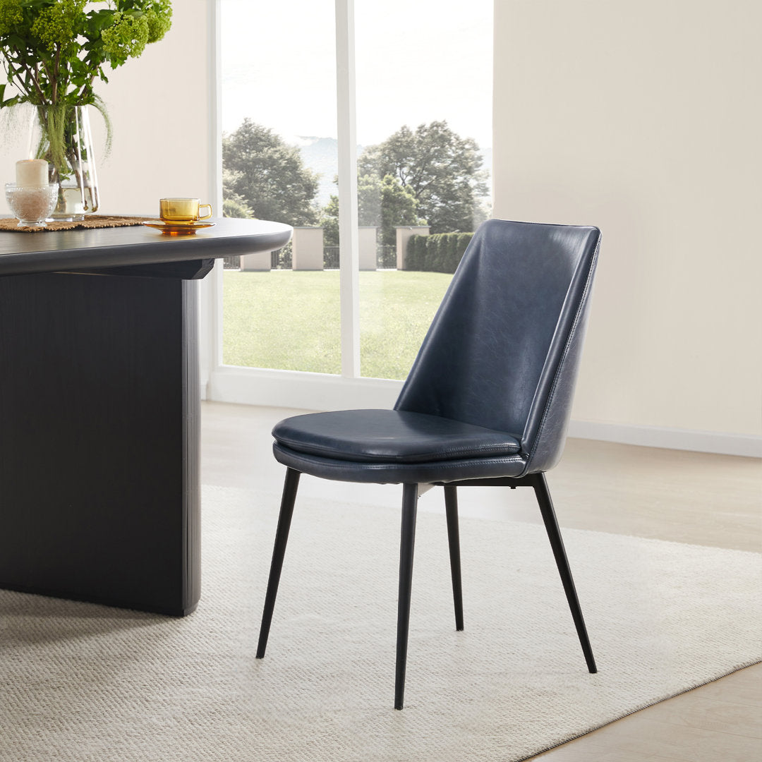 Betzalel Upholstered Parsons Chair (Set of 2) Wade Logan® Upholstery Color: Navy