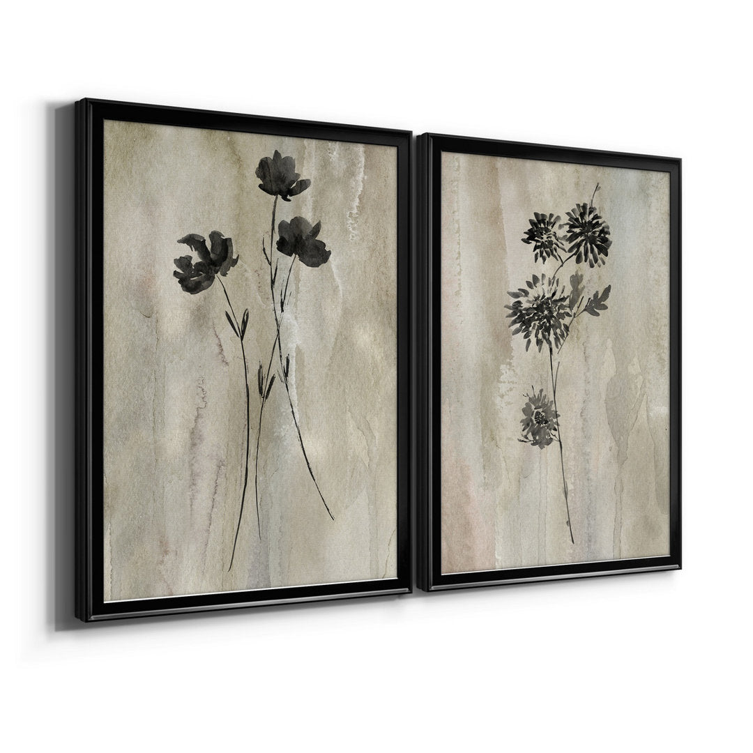 Sumi-E Silhouette III - 2 Piece Painting Print Set Three Posts™ Mat Color: No Mat Size: 18.5" H x 49" W x 1.5" D Format: 31.5" H x 47" W x 1.5" D