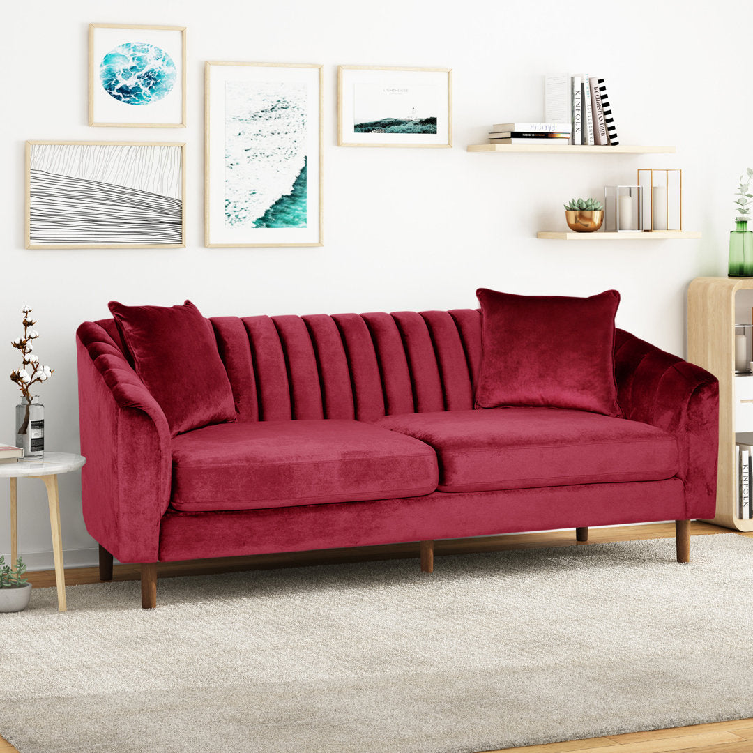 Lawson 84.5" Recessed Arm Sofa Kelly Clarkson Home Upholstery Color: Wine
