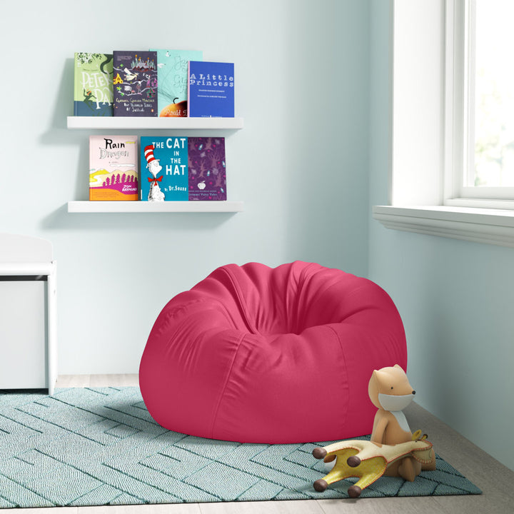 Classic Refillable Cotton Bean Bag Chair Mack & Milo™ Size: Small Body Fabric: Hot Pink Cotton Twill
