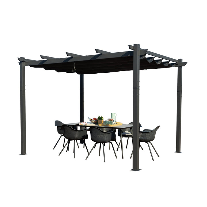 Atlantics Outdoor Retractable Pergola with Sun Shade Canopy 10' x 13' Kozyard Color: Gray