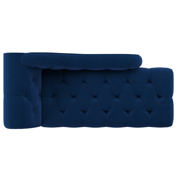 Kannon Tufted Right-Arm Chaise Lounge Willa Arlo™ Interiors Fabric: Navy Blue Velvet