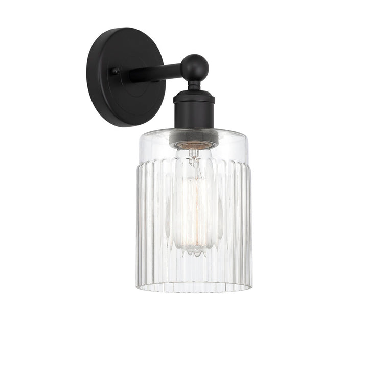 Elloise 1-Light Armed Sconce Kelly Clarkson Home Shade Color: Clear Fixture Finish: Matte Black