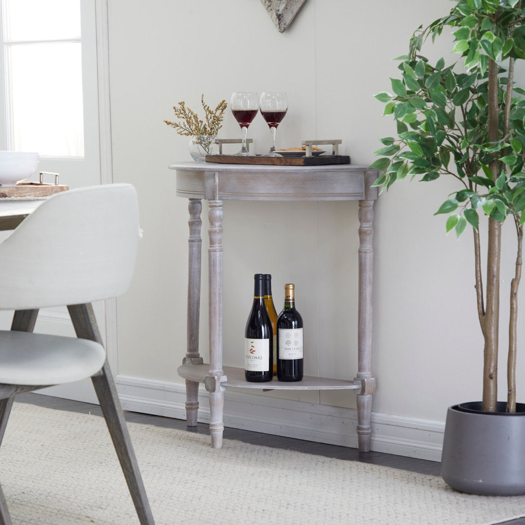 Mcbroom Wood Half Moon 1 Shelf Console Table Ophelia & Co. Color: Light Brownish Gray