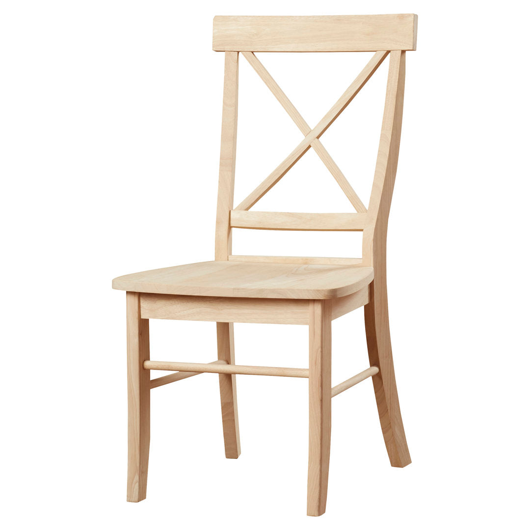 Solid Wood Cross Back Side Chair (Set of 2) August Grove® Color: Unfinished