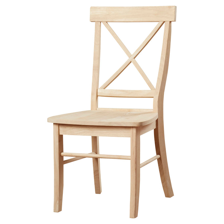 Solid Wood Cross Back Side Chair (Set of 2) August Grove® Color: Unfinished