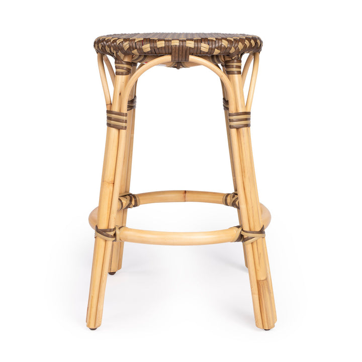 Alastair Bar & Counter Stool Birch Lane™ Color: Brown/Tan Dot/Natural Rattan Frame Seat Height: Counter Stool (24" Seat Height)