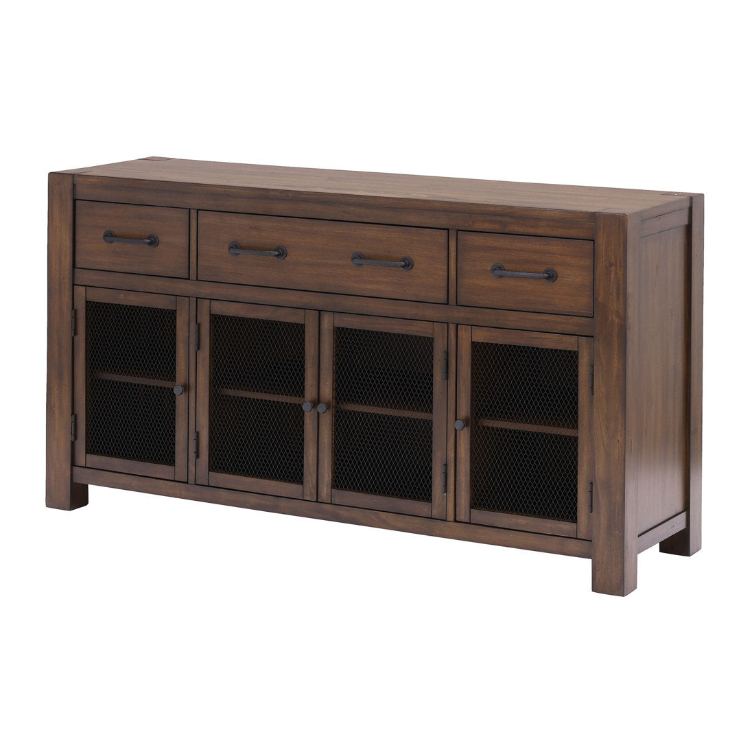 Trevion 3-drawer 60-inch Solid Wood Sideboard Mistana™ Color: Dark Brown