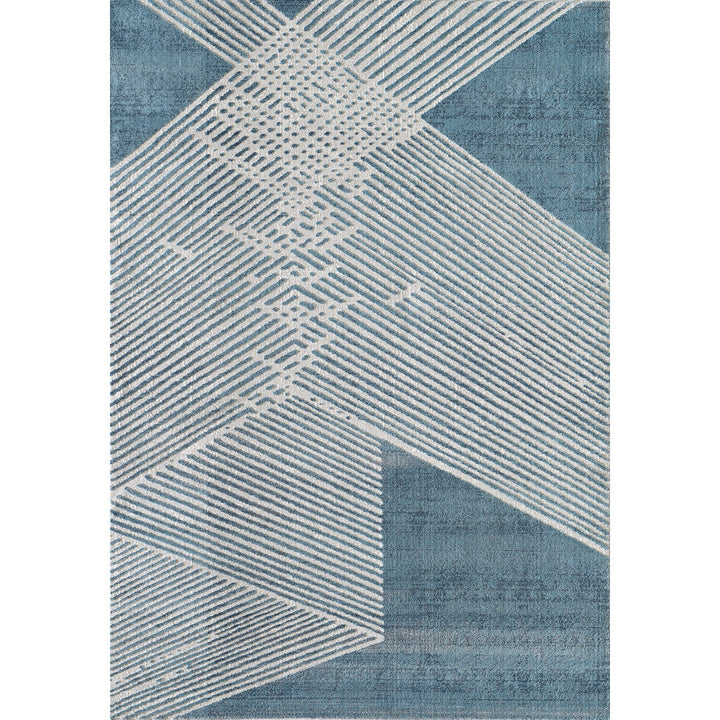 Soeren Geometric Light Blue Area Rug Ebern Designs Rug Size: Rectangle 7'9" x 10'2"
