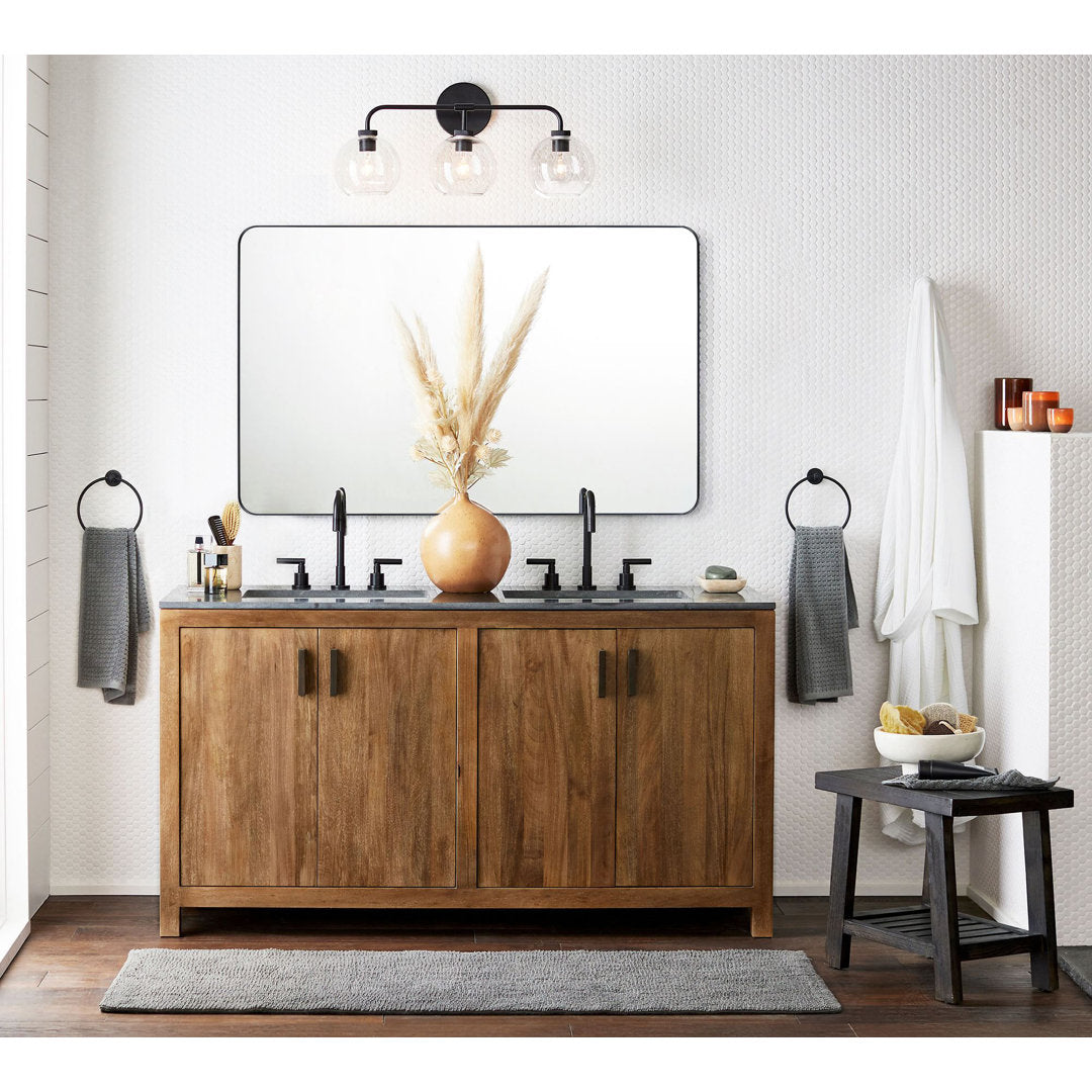 Kengston Modern & Contemporary Rectangular Bathroom Vanity Mirrors 17 Stories Size: 48" x 30" Finish: Brushed Nickel