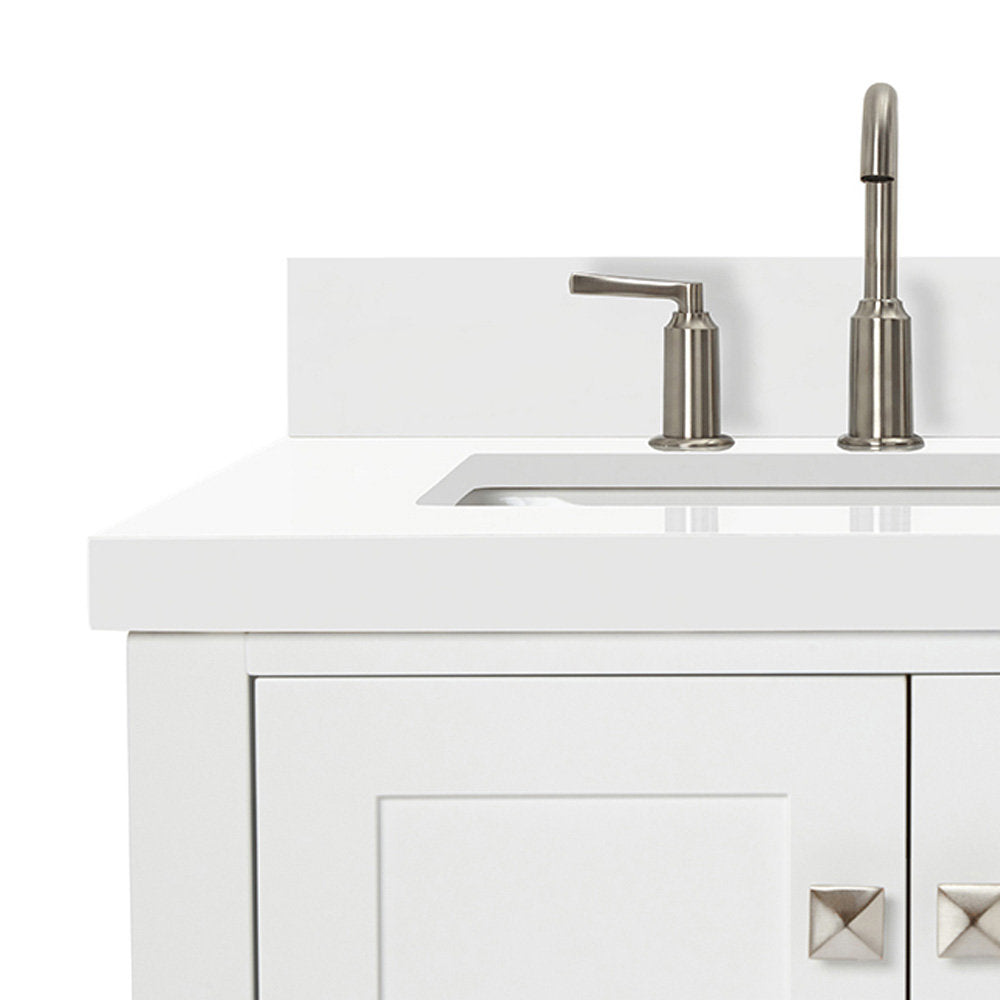 Amariani 37" Single Bathroom Vanity Set Latitude Run® Base Finish: White, Hardware Finish: Satin Nickel