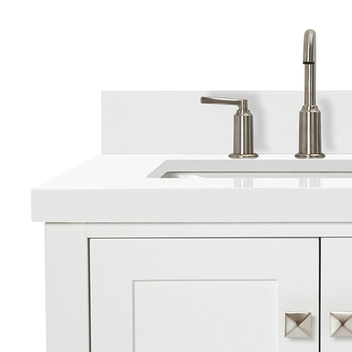 Amariani 37" Single Bathroom Vanity Set Latitude Run® Base Finish: White, Hardware Finish: Satin Nickel