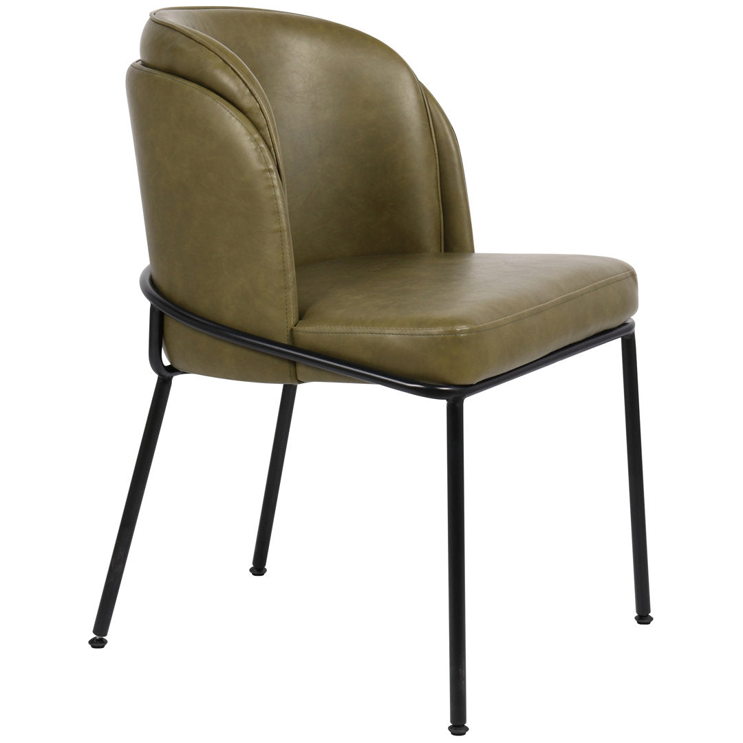 Philpott Faux Leather Dining Chair, Set Of 2 (Set of 2) Trent Austin Design® Upholstery Color: Olive
