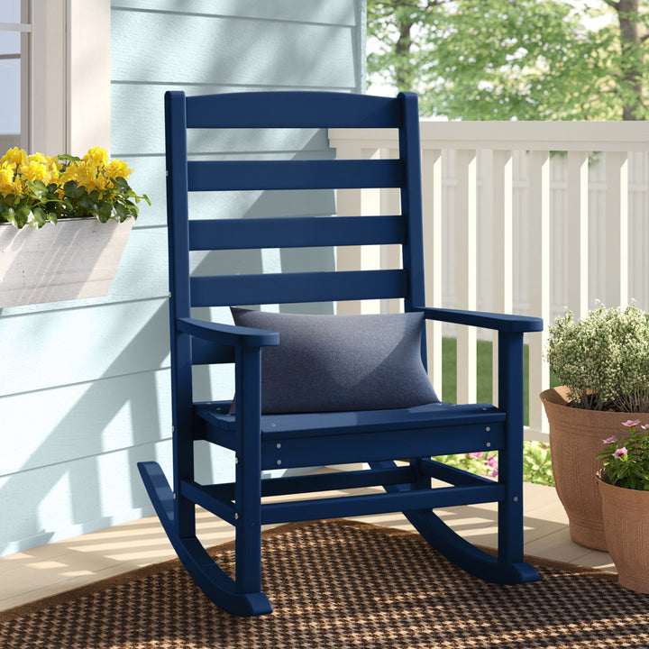 Sol 72 Traditional Porch Rocking Chair POLYWOOD® Frame Color: Navy