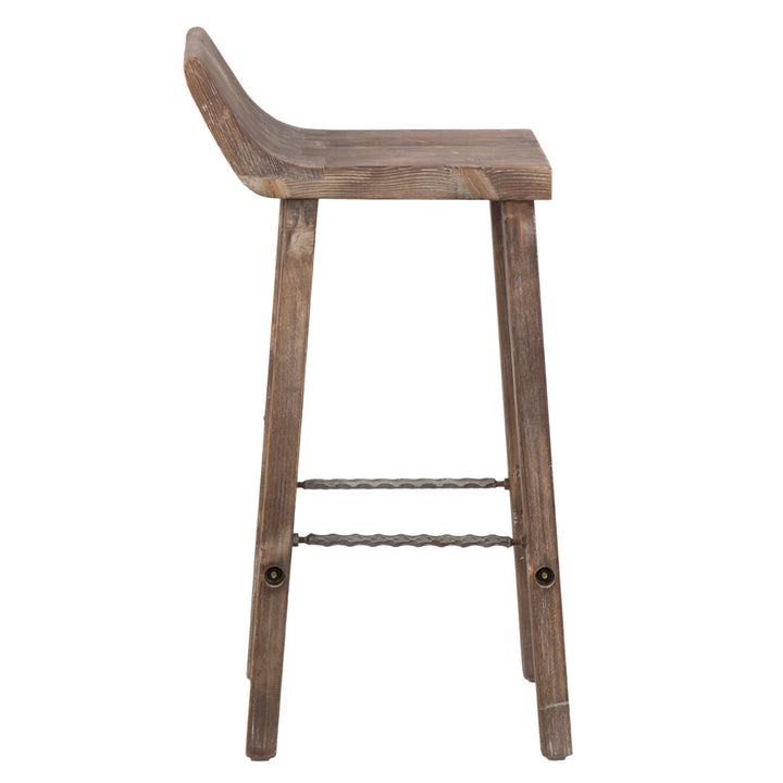 Carlson Solid Wood Stool Joss & Main Color: Rustic Brown Seat Height: Bar Stool (30" Seat Height)