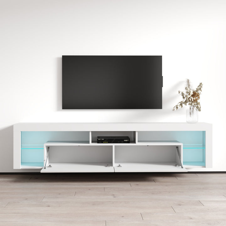 Floating Milano TV Stand for TVs up to 90" Orren Ellis Color: White