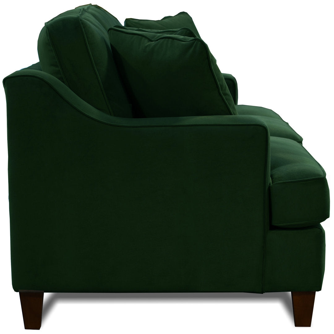 Sonny 91" Recessed Arm Sofa with Reversible Cushions Wayfair Custom Upholstery™ Fabric: Bella Hunter Velvet
