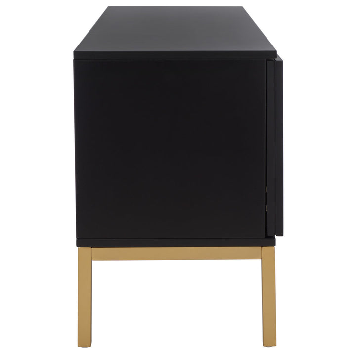 Prudhoe TV Stand for TVs up to 55" Sand & Stable™ Color: Black/Gold