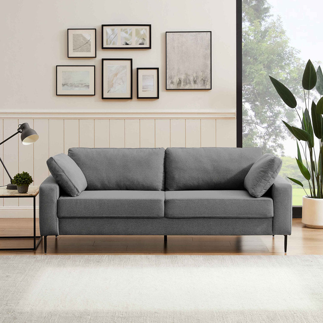 Jeses MINIMORE Modern Style Etta 84.3" Mid-Century Modern Design Sofa Corrigan Studio® Fabric: Gray Cotton Blend