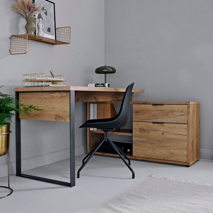 Bakri 59.05'' W L-Shaped Writing Desk Millwood Pines