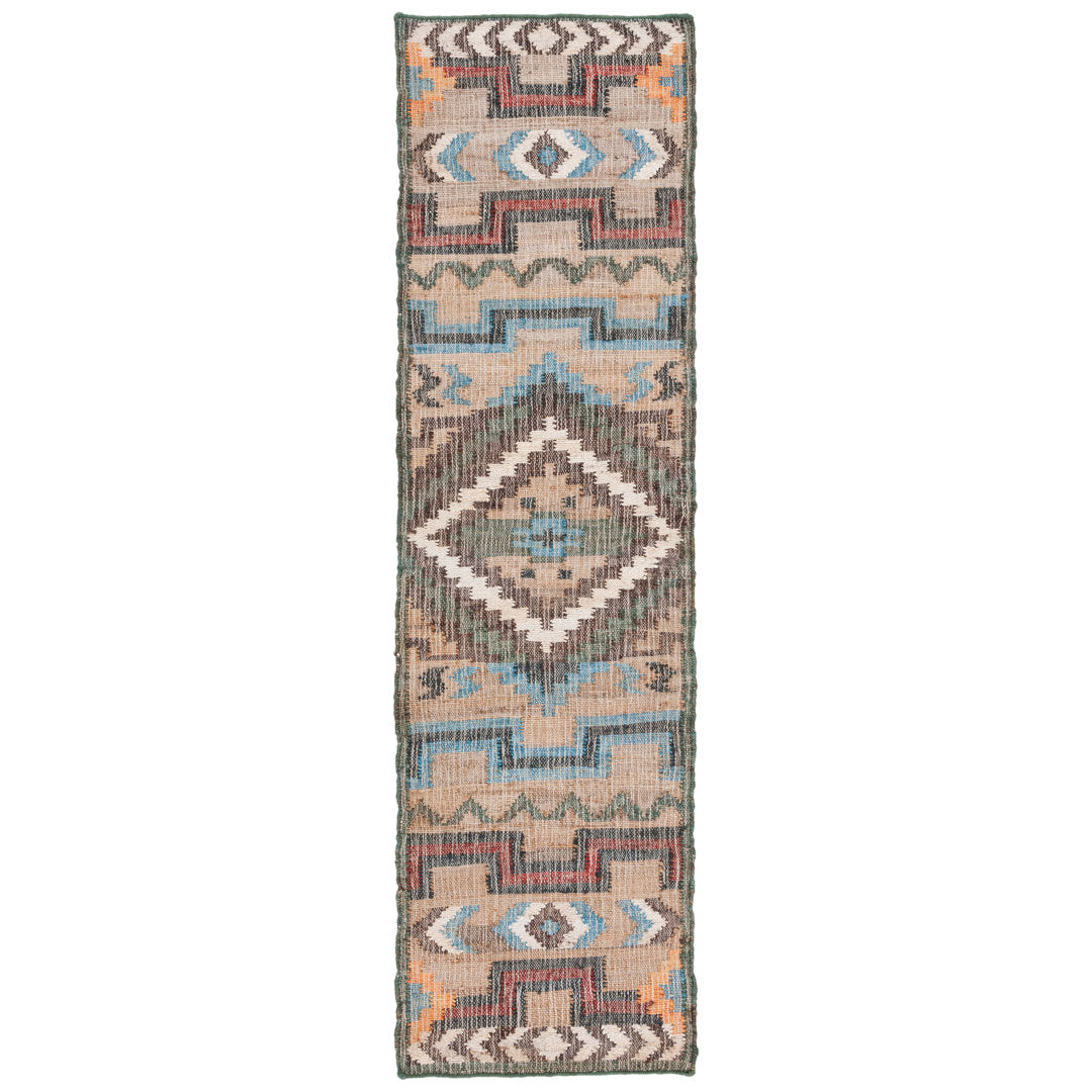 Glynda Southwestern Handmade Flatweave Jute Tan Area Rug The Twillery Co.® Rug Size: Runner 2'3" x 9'